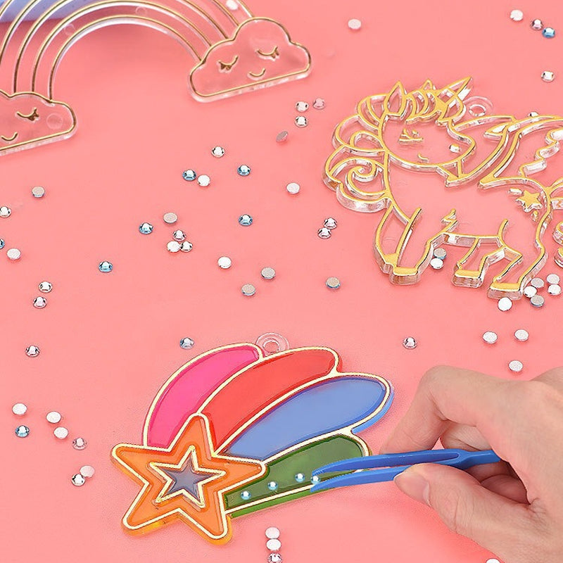 Kristall-Bastelset für Kinder – Gestalte Deine Eigenen Glitzer-Anhänger ab 3 Jahren