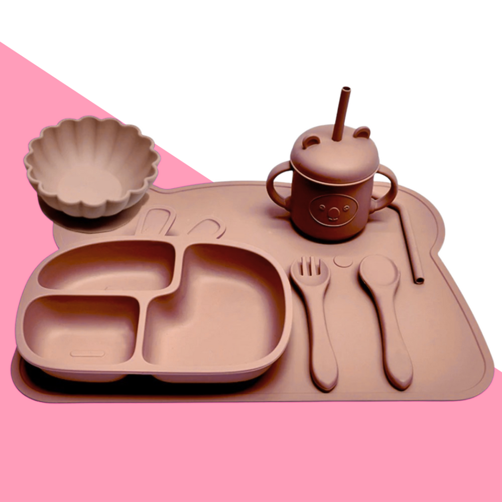 EasyBite Kinder Ess-Set – Saugnapf-Teller & Besteck für Selbstständiges Essen Ohne Kleckern