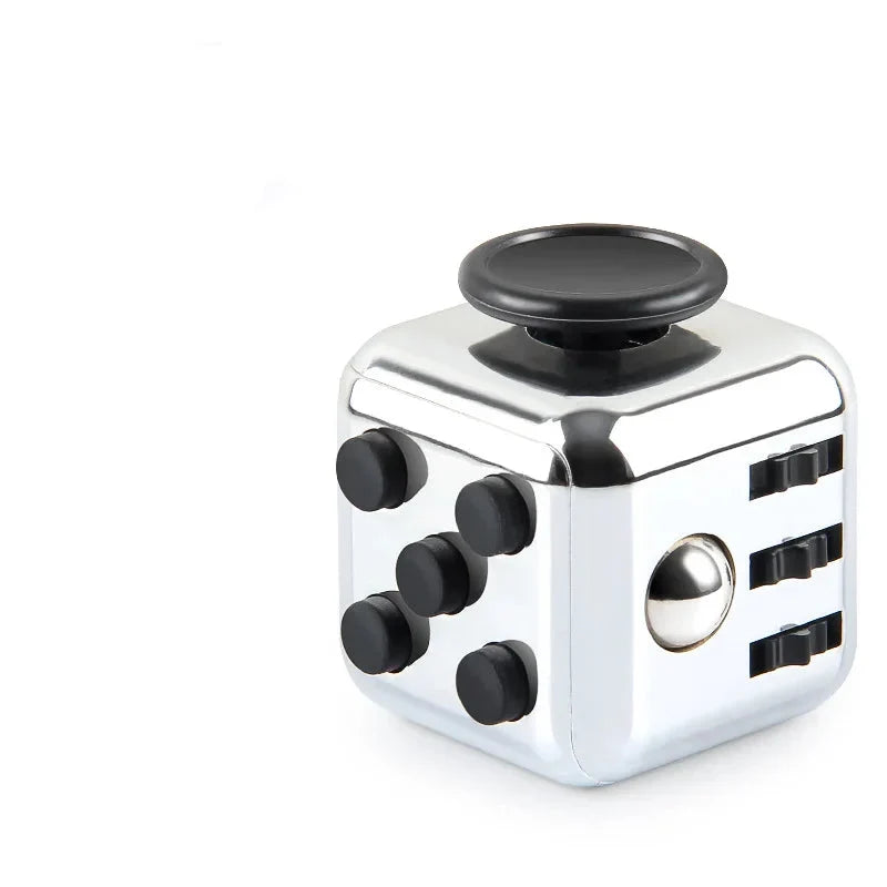Fidget Cube mit 6 taktilen Seiten – leise Klickknöpfe, Stahlkugel, Taschenformat | Handspielzeug