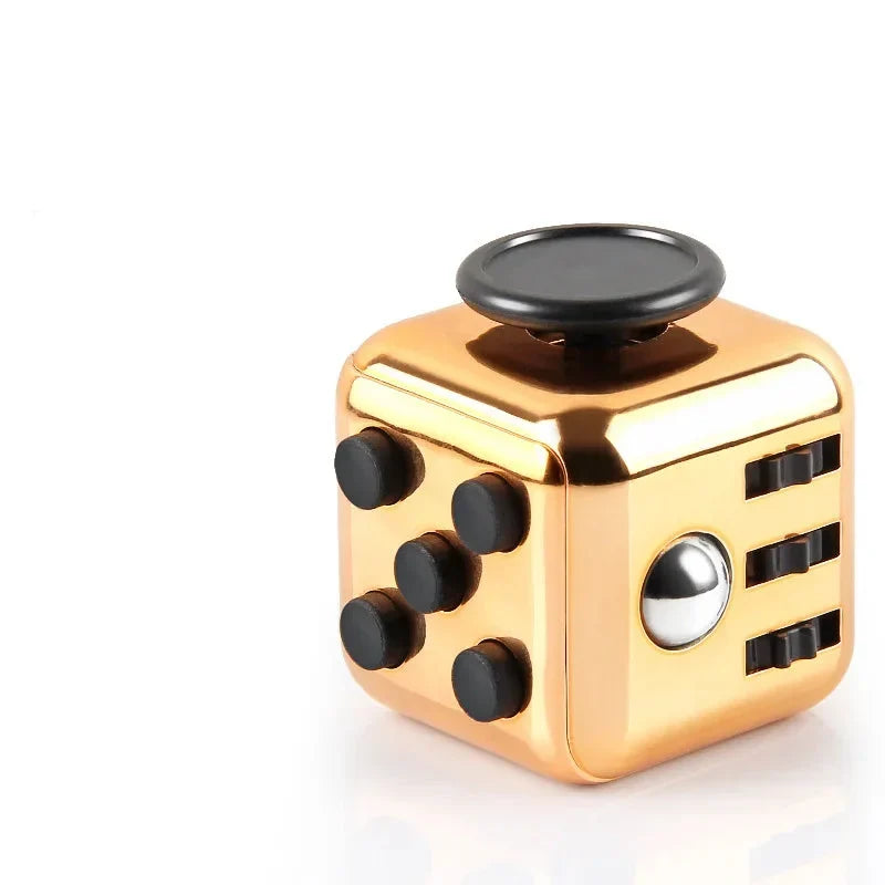 Fidget Cube mit 6 taktilen Seiten – leise Klickknöpfe, Stahlkugel, Taschenformat | Handspielzeug