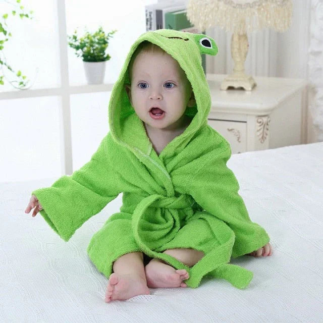 SnuggleWrap Baby Bademantel – Weiche, saugfähige Bademantel mit Tierdesign für Babys | Ideal nach dem Baden