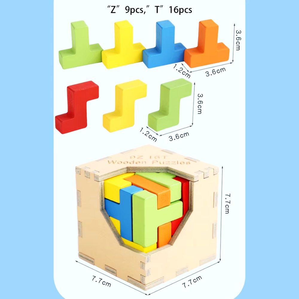 Holzpuzzle 3D für Kinder – Lernspielzeug ab 3 Jahren | Nachhaltiges Knobelspiel