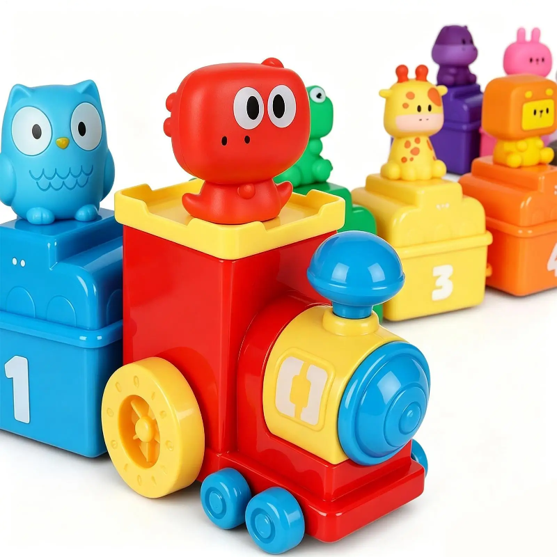 Lern-Tierzug mit Zahlen – Montessori-Spielset mit Fingerpüppchen