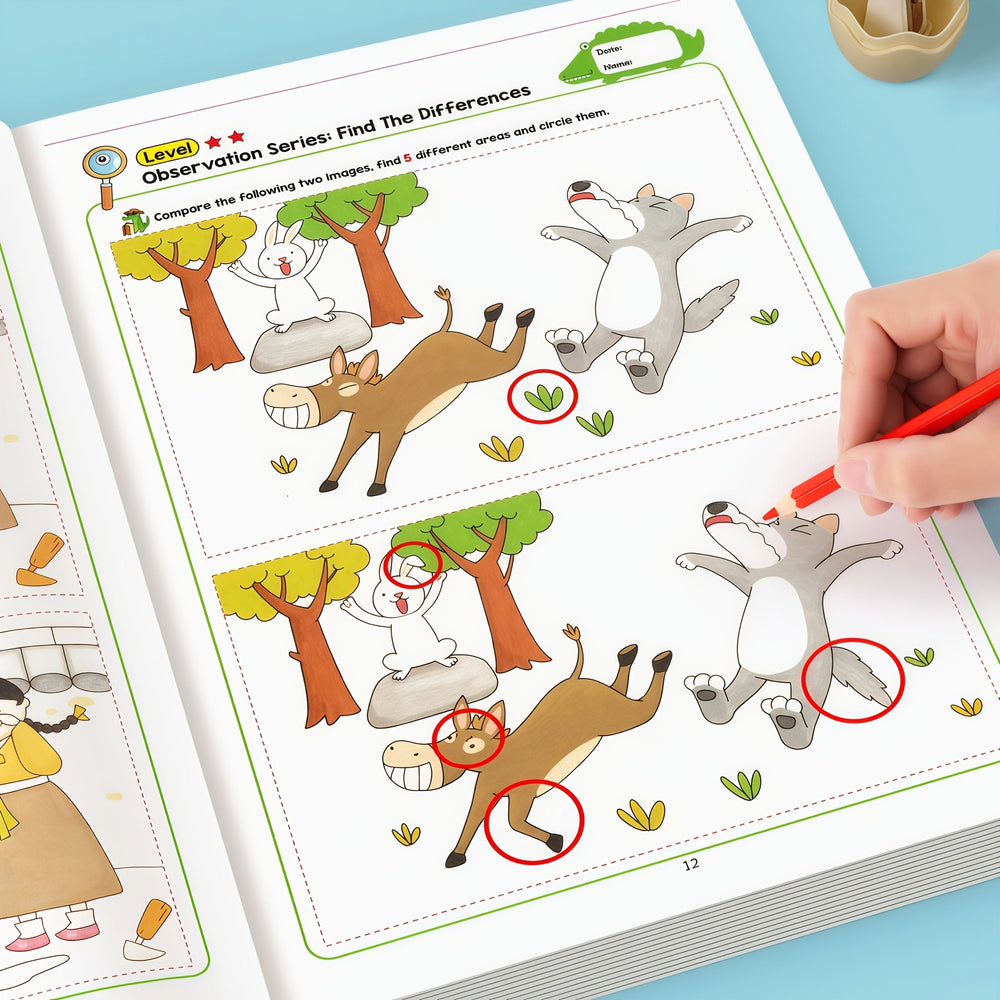 Fehler Suchen Aktivitätsbuch – 2er-Pack Lernpuzzlebuch für Kinder
