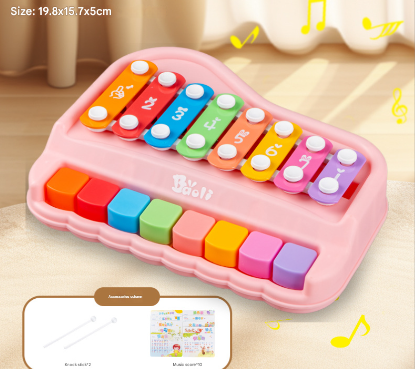 Lernspielzeug Musik für Baby, Kleinkind & Kinder – Xylophon & Klavier-Set zur kreativen Entwicklung