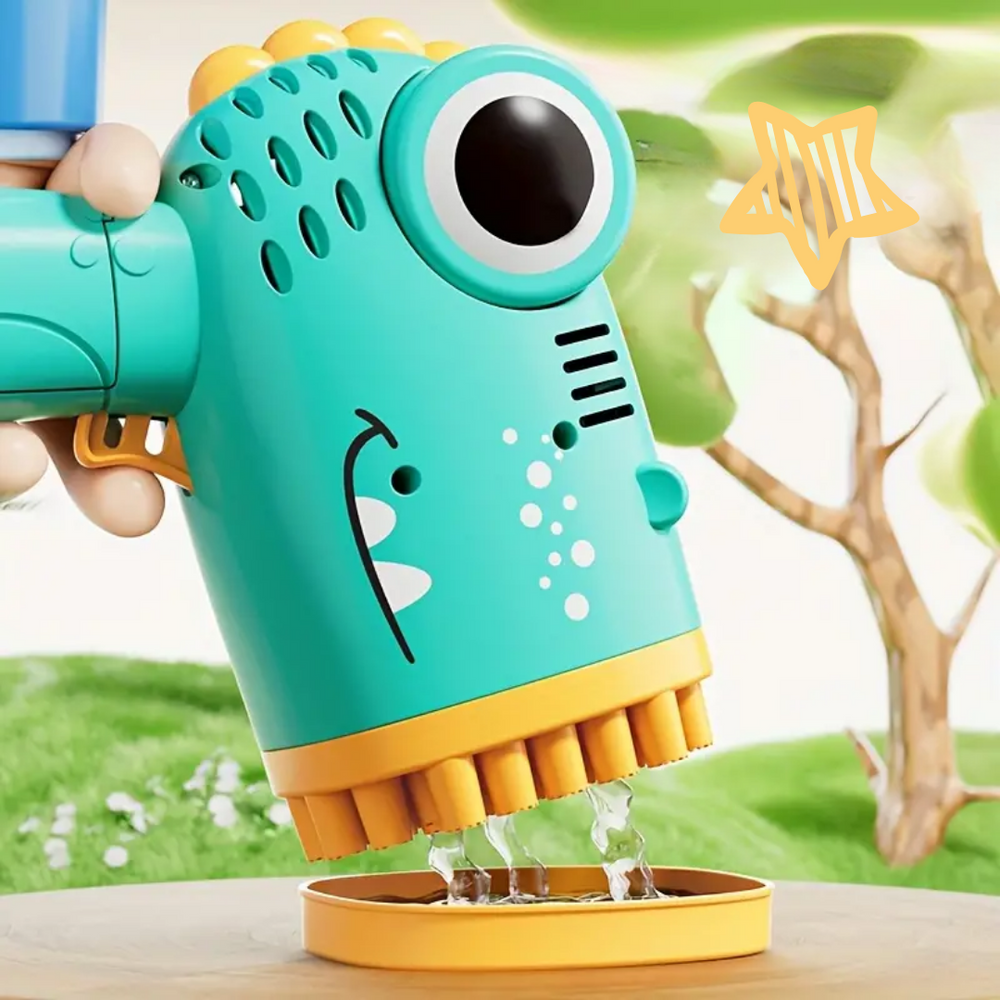 Dino Seifenblasenpistole – 40 Düsen für Hunderte von Blasen | Spielspaß für Kinder
