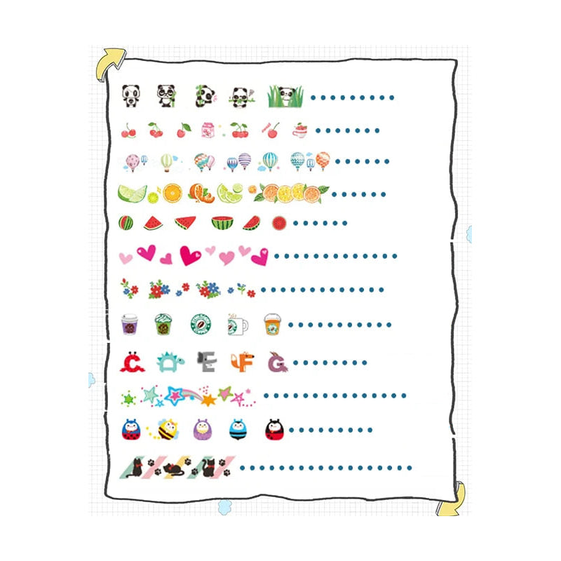 Dekorativer Stift mit Cartoon-Tape – Perfekt für Bullet Journals, Planer & Bastelarbeiten