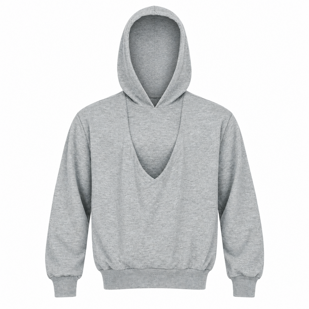 Herren-Hoodie mit Babytasche aus Baumwolle – Kapuze, lange Ärmel, lockere Passform | Papa-Pullover
