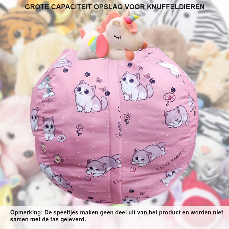 Kitty Bean Bag Hülle – Kuscheltiere Verstauen & Weiches Sitzkissen für Kinder