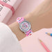 Kinderuhr mit Einhorn und analogen Zeigern – Quarzwerk, PVC-Armband, Uhr lesen lernen | Armbanduhr