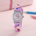 Kinderuhr mit Einhorn und analogen Zeigern – Quarzwerk, PVC-Armband, Uhr lesen lernen | Armbanduhr