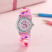 Kinderuhr mit Einhorn und analogen Zeigern – Quarzwerk, PVC-Armband, Uhr lesen lernen | Armbanduhr