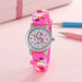Kinderuhr mit Einhorn und analogen Zeigern – Quarzwerk, PVC-Armband, Uhr lesen lernen | Armbanduhr