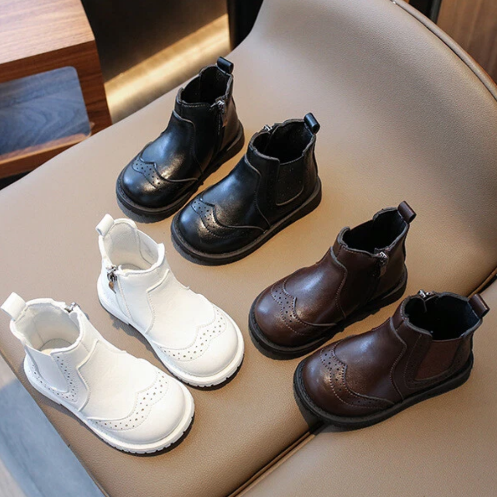 Kinderstiefel mit Reißverschluss – gepolsterte Innensohle, flexible Gummisohle | Stiefeletten