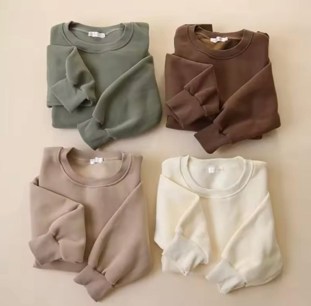 Jogginganzug für Kinder – Baby, Kleinkind, Kind, Creme/Beige/Braun/Grün, Baumwolle, Größe 0-7 Jahre