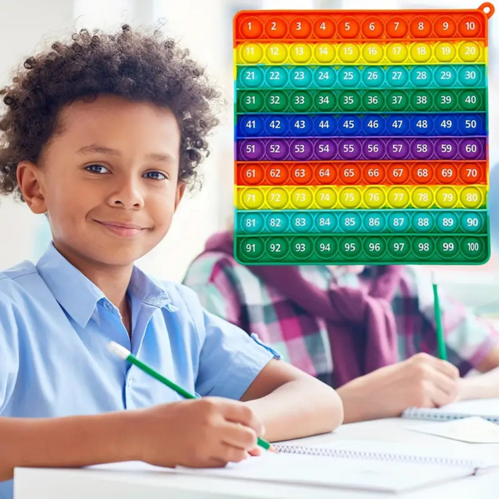 CijferPop 100 – Pädagogisches Regenbogen-Pop-Spielzeug für Kleinkinder | Spielerisch Zählen & Rechnen Lernen
