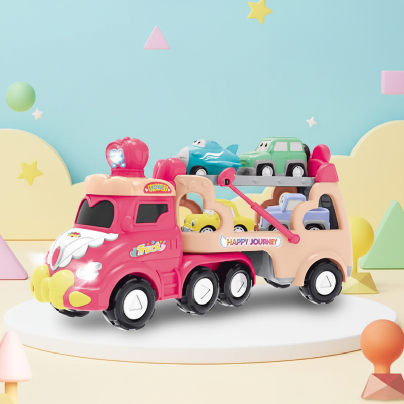 5-in-1 Dinosaurier-Truck Spielset – Transporter mit Licht, Sound & Mini-Dinos