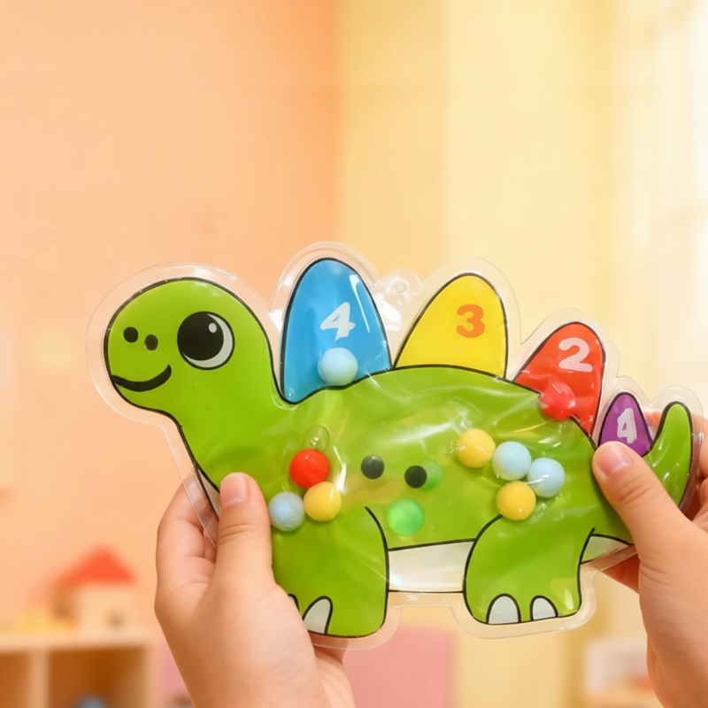 Perlenlabyrinth mit Gelfüllung und Zählfeldern 1-5 – weiches PVC, Tierformen | Fidget-Spielzeug