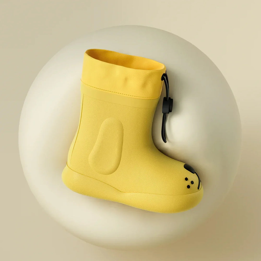 Gummistiefel mit Hundegesicht an der Spitze – wasserdichtes PVC, rutschfeste Sohle | Kinderstiefel