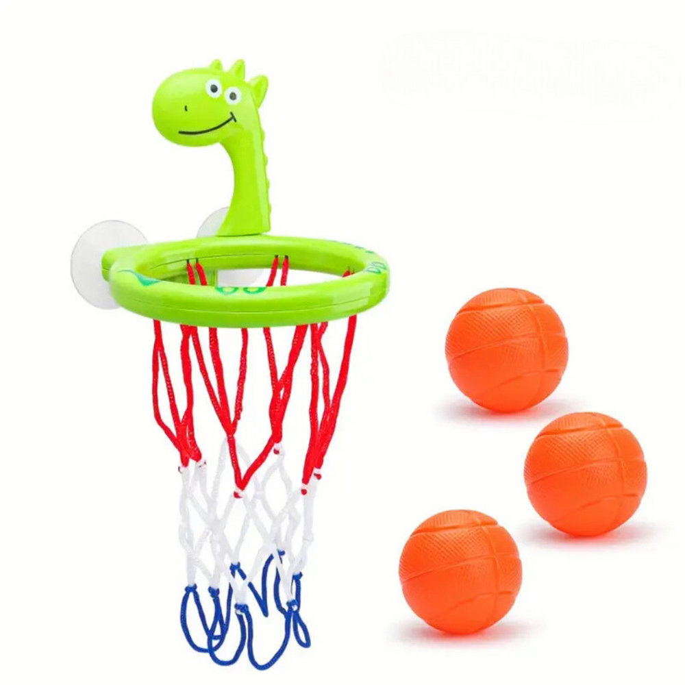 Basketball-Badespielzeug für Kinder – Lustiges Wasserspielzeug mit Saugnapf & Bällen – Für Badewanne & Pool