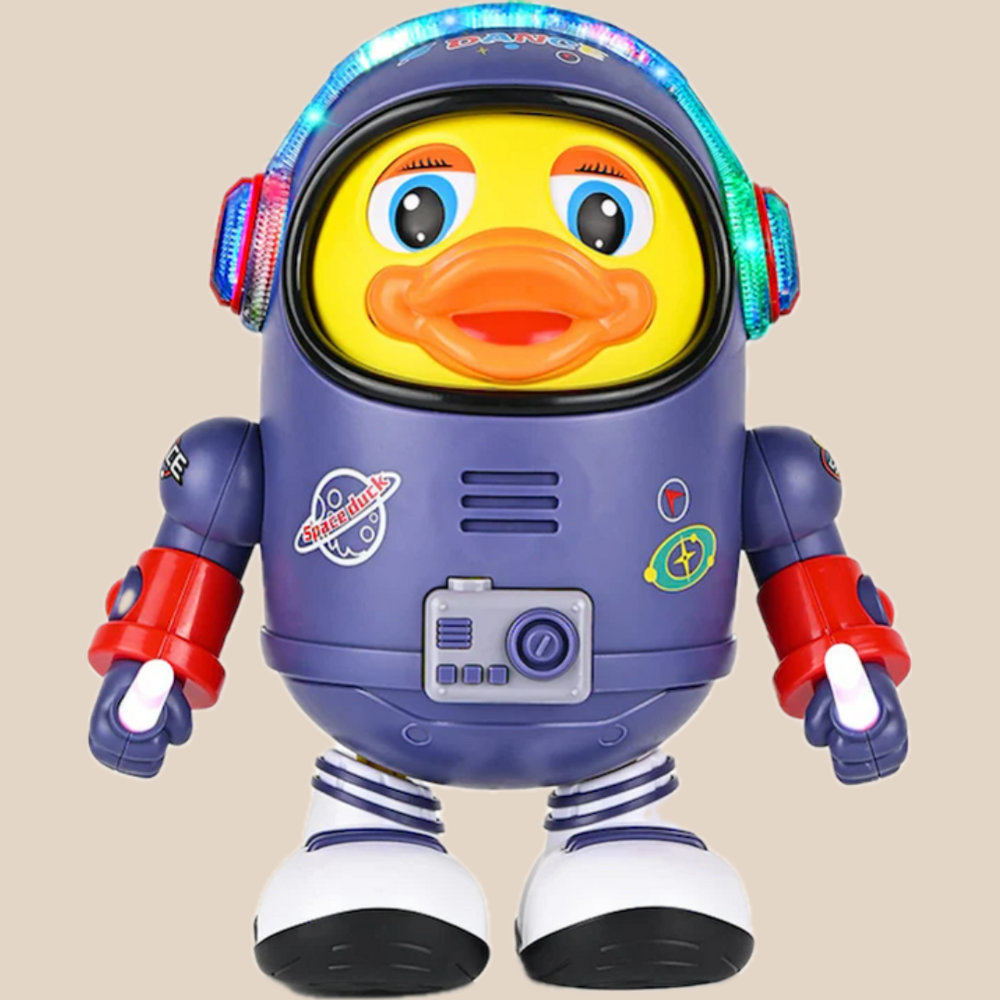 Astronauten-Ente – Lernspielzeug Baby, Gelb/Blau, BPA-frei, ab 6 Monaten