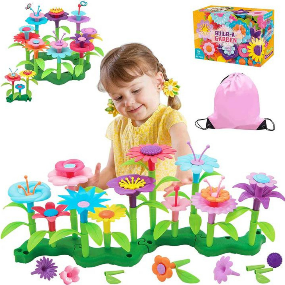 Montessori Blumengarten Spielset – Kreatives Lernspielzeug ab 3 Jahren