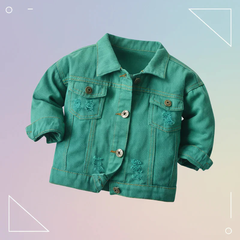 Candy Color Jeansjacke Kinder – Leichte Denimjacke | 6Mon-7J.