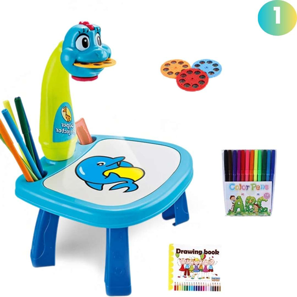 ArtLight Projektions-Zeichentisch für Kinder – Kreatives Zeichenspielzeug für 3+ Jahre mit Projektor und Farbstiften