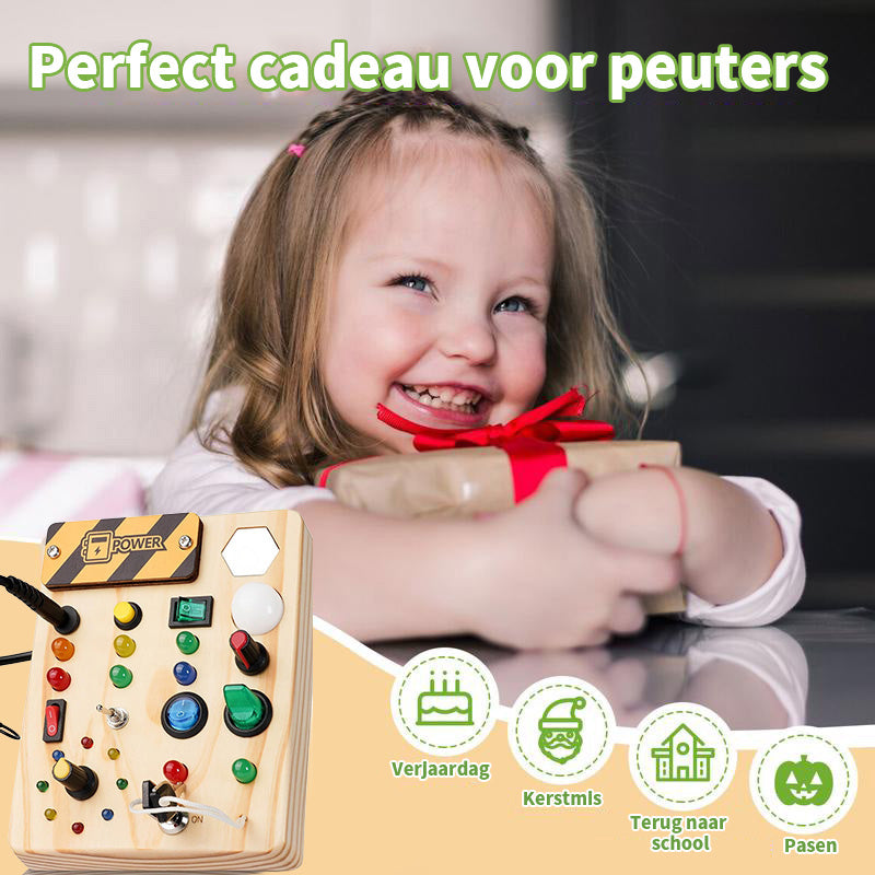 Interaktives Holzspielpanel für Kleinkinder – Pädagogisch & Sicher Entdecken