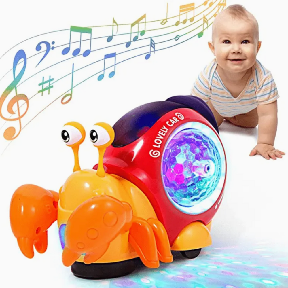 Interaktive Musikalische Schnecke für Babys | CrawlBuddy Krabbeltrainer & LED-Spielzeug