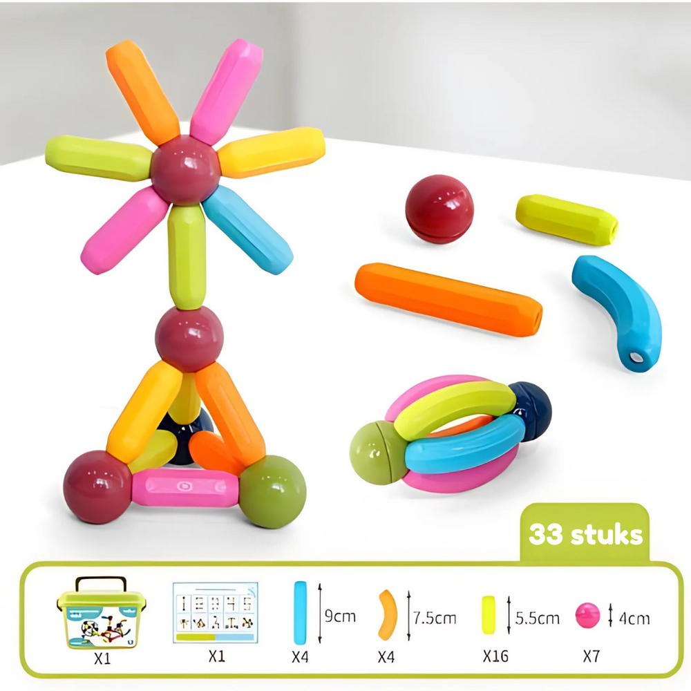 Magnetisches Bauset für Kinder | Sicheres & Lehrreiches Spielzeug 3–12 Jahre | Kreatives STEM-Spiel
