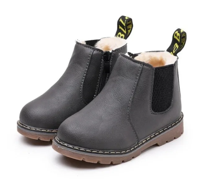 Chelsea Boots Kinder gefüttert mit Reißverschluss – Kunstleder, rutschfeste Sohle | Stiefeletten