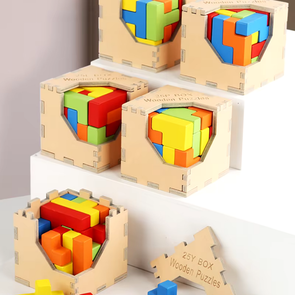 Holzpuzzle 3D für Kinder – Lernspielzeug ab 3 Jahren | Nachhaltiges Knobelspiel