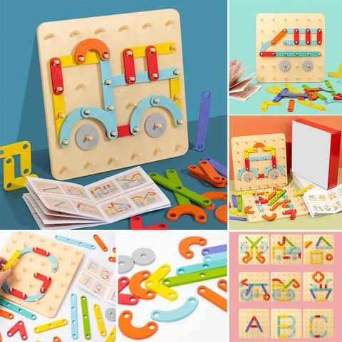 CreatiBoard Montessori-Puzzlebrett für Kinder – Pädagogisches Holzspielzeug für Kreativität und Fähigkeiten