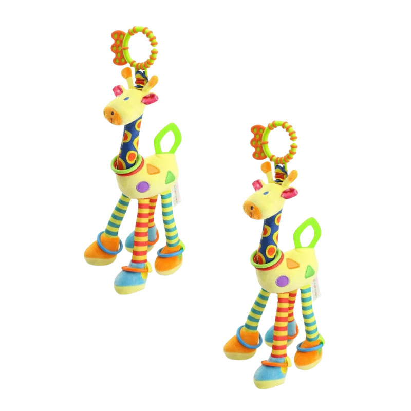 Beißspielzeug und Kuscheltier in Einem – Giraffen-Rassel für Babys | Weiches Sensorisches Kuscheltier ab 0 Monaten