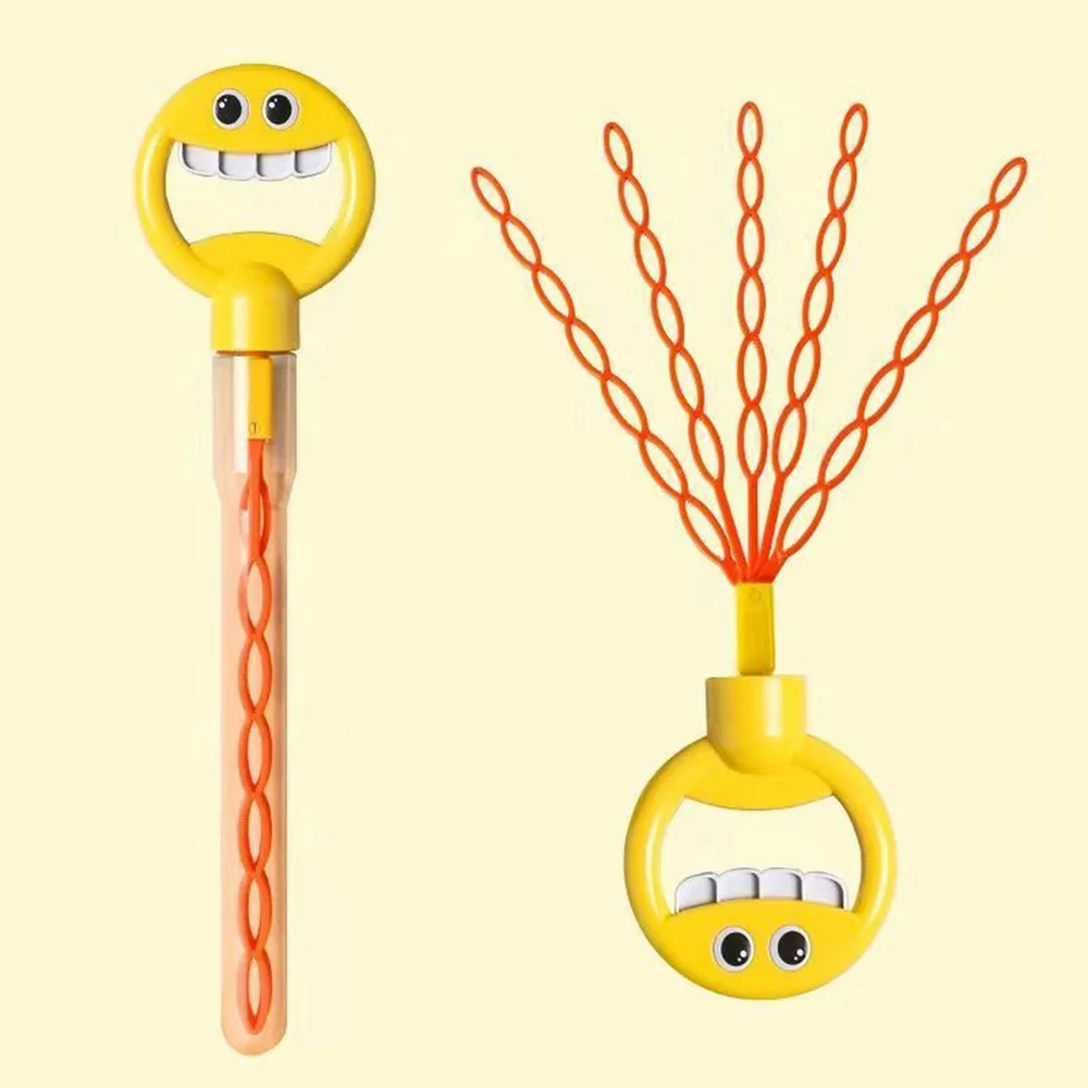 Seifenblasenstab mit 32 Löchern – Smiley-Seifenblasenmacher für besonders viele Blasen (2er-Pack)