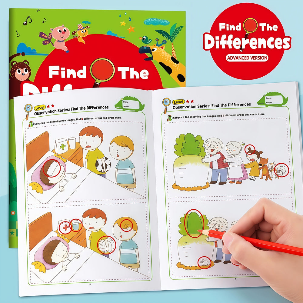 Fehler Suchen Aktivitätsbuch – 2er-Pack Lernpuzzlebuch für Kinder