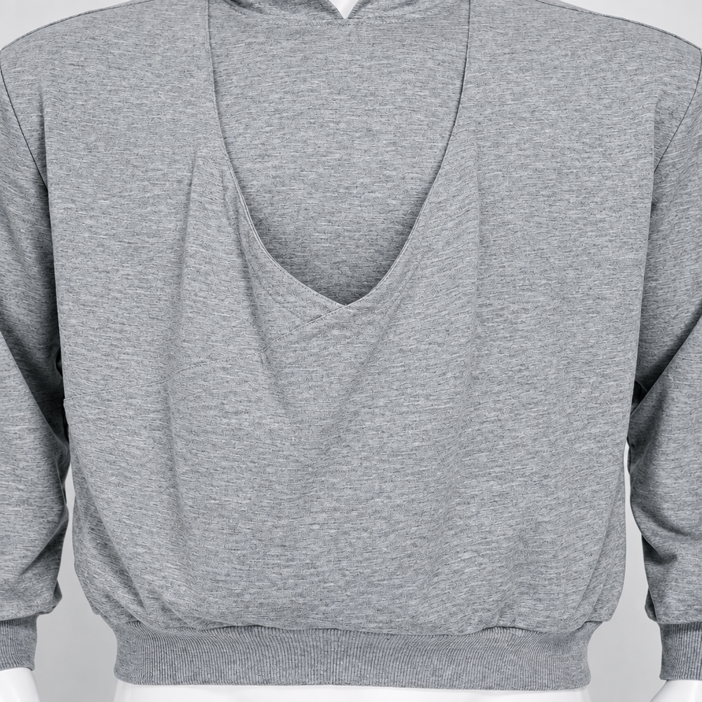 Herren-Hoodie mit Babytasche aus Baumwolle – Kapuze, lange Ärmel, lockere Passform | Papa-Pullover