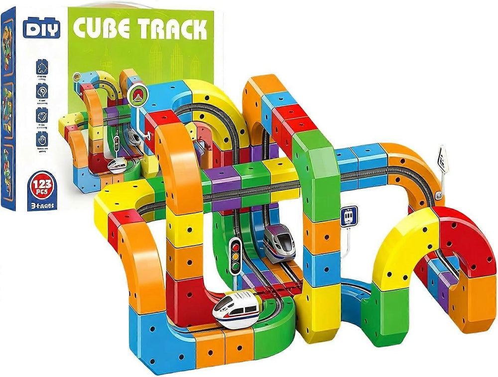 Magnetische Zugstrecke zum Selberbauen – 51 oder 81 Teile, USB-Zug | Konstruktionsspielzeug