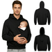 Herren-Hoodie mit Babytasche aus Baumwolle – Kapuze, lange Ärmel, lockere Passform | Papa-Pullover