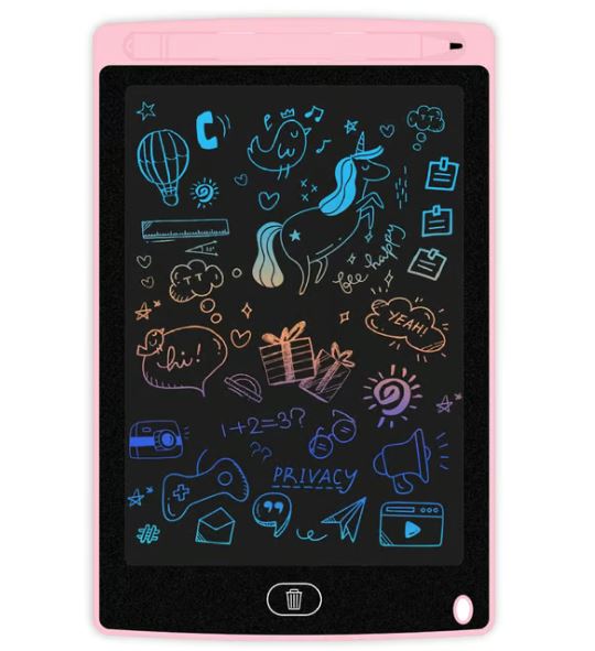 LCD Schreibtafel für Kinder – Wiederverwendbares Digitales Zeichenbrett mit Löschfunktion – Ideal zum Malen, Schreiben & Lernen