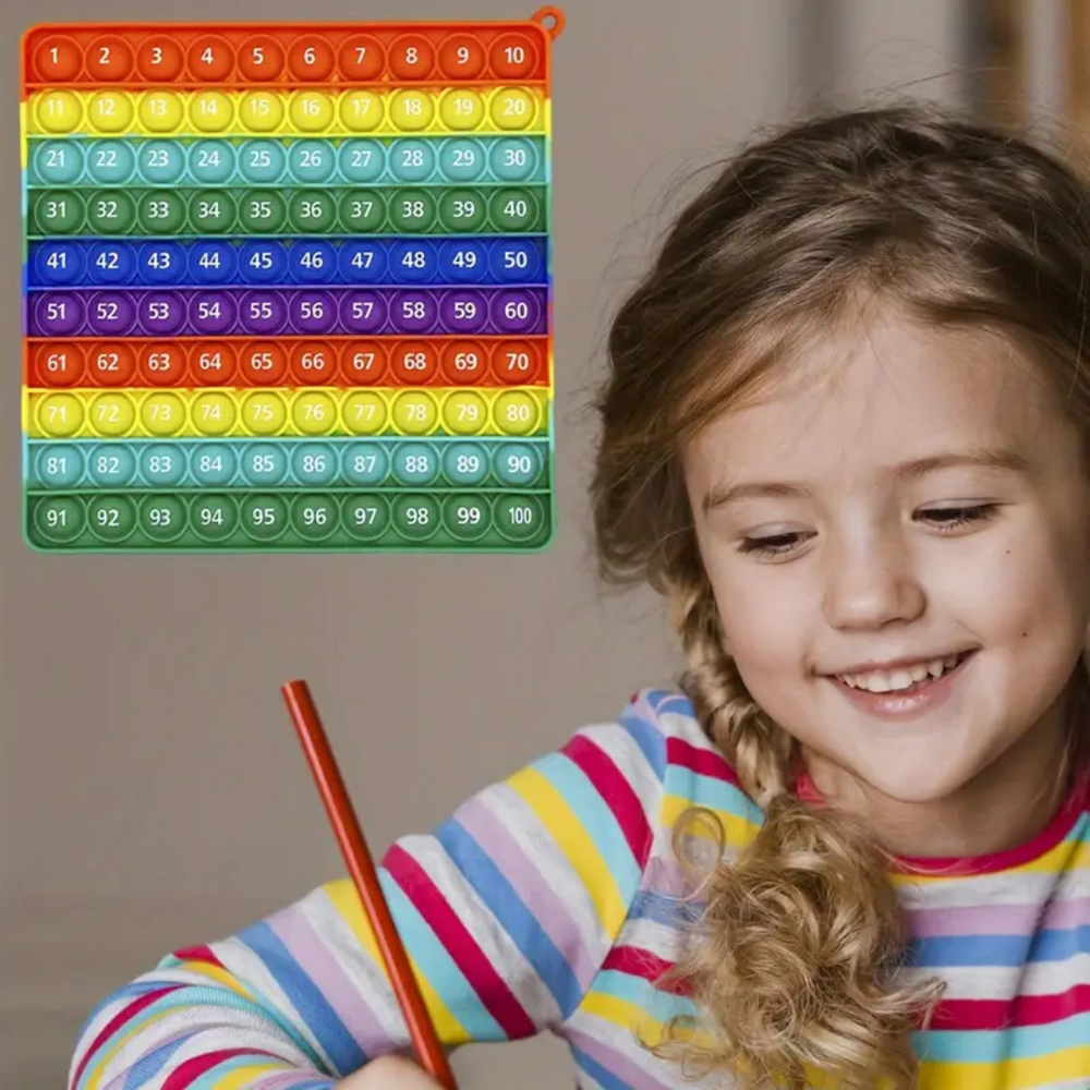 CijferPop 100 – Pädagogisches Regenbogen-Pop-Spielzeug für Kleinkinder | Spielerisch Zählen & Rechnen Lernen