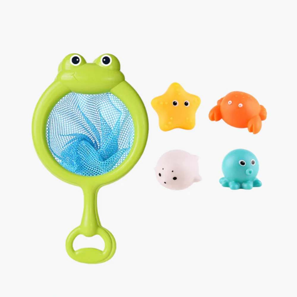 Leuchtendes Badespielzeug für Kinder – Kescher & LED-Wassertierchen – Magischer Spielspaß in Bad oder Pool