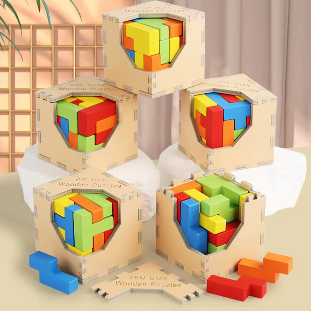 Holzpuzzle 3D für Kinder – Lernspielzeug ab 3 Jahren | Nachhaltiges Knobelspiel