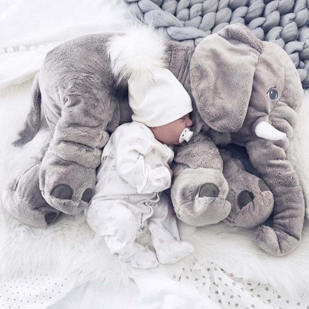 Plüschelefant Kuschelkissen – extra weich, atmungsaktiver Stoff, ab 0 Monaten | Kuscheltier Baby