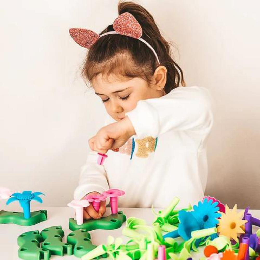 Montessori Blumengarten Spielset – Kreatives Lernspielzeug ab 3 Jahren