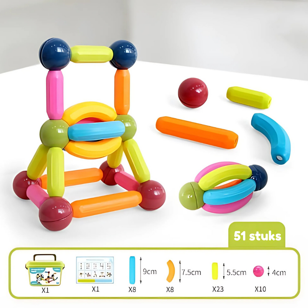Magnetisches Bauset für Kinder | Sicheres & Lehrreiches Spielzeug 3–12 Jahre | Kreatives STEM-Spiel