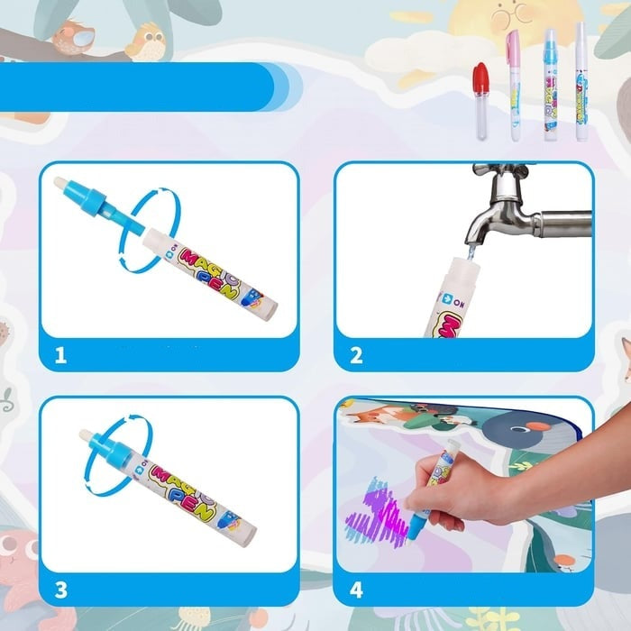 Water Magic Zeichenmatte für Kinder – Kreatives Spiel ohne Chaos mit Wasserstift