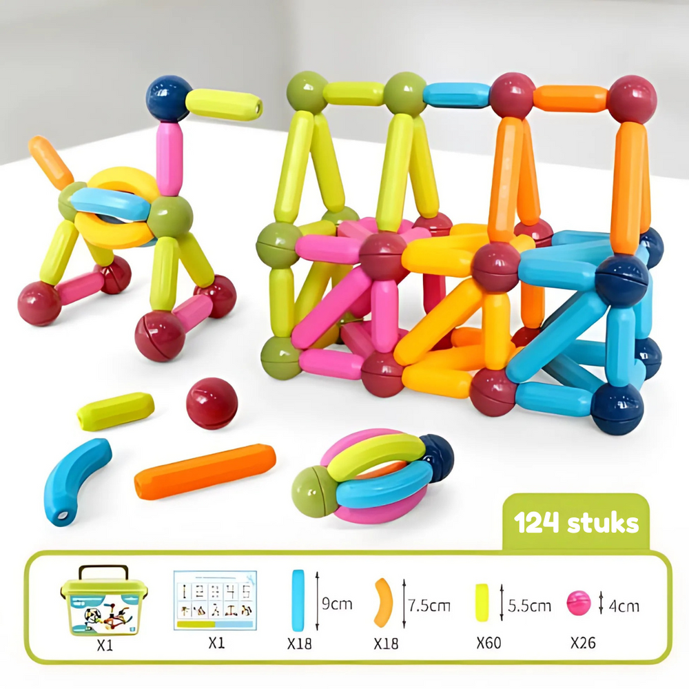 Magnetisches Bauset für Kinder | Sicheres & Lehrreiches Spielzeug 3–12 Jahre | Kreatives STEM-Spiel