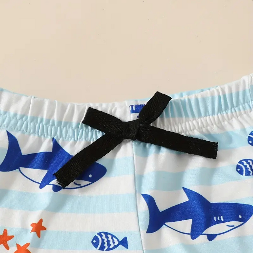 Set aus 3 Fröhlichen Jungen Badehosen – Schnell trocknend & bequem für Strand und Schwimmbad 0-3 Jahre